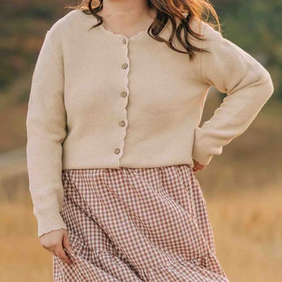 Arabella Cardigan by ShopDahl in Beige Size Small - Picture 2 of 11